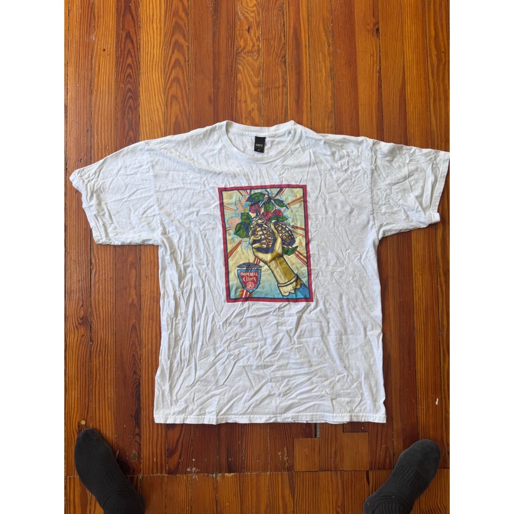 Obey Imperial Glory Graphic T-Shirt Mens XL White Short Sleeve Crewneck Tee